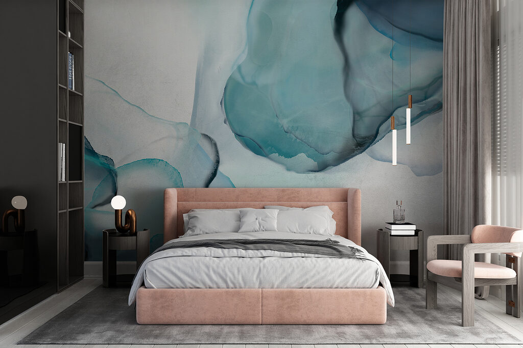 Blauwe inktvlekken met aders — interieur 1