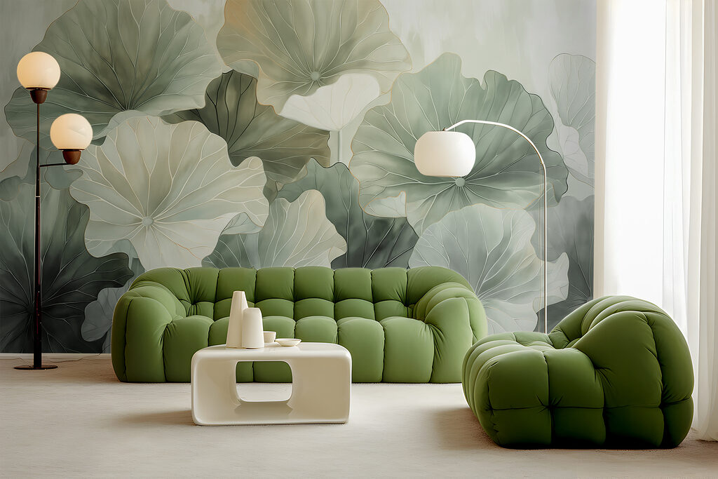 Een groep bladeren met een lichte achtergrond — interieur 3