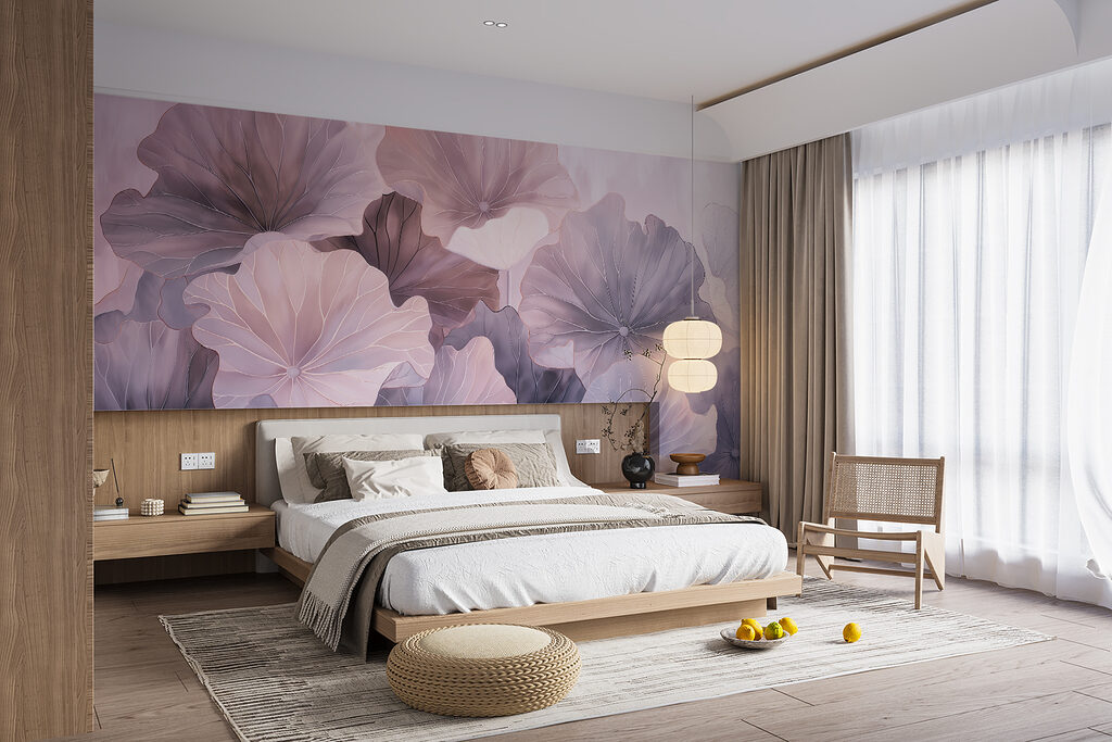 Waaiervormen in zachte kleurlagen — interieur 1