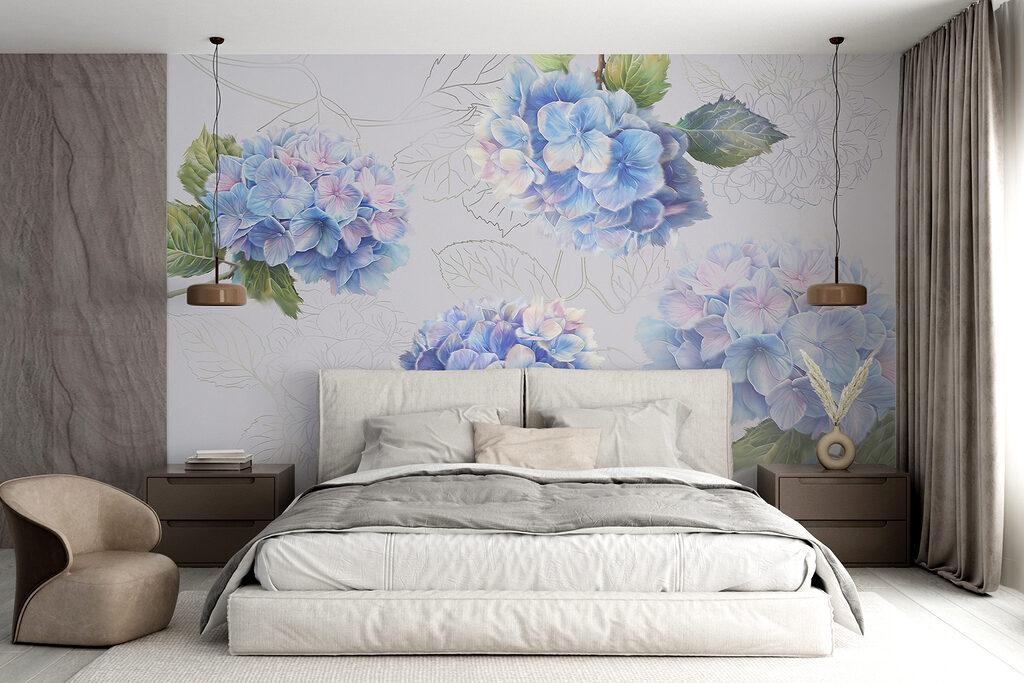Hortensia's met getekende bladeren — interieur 2