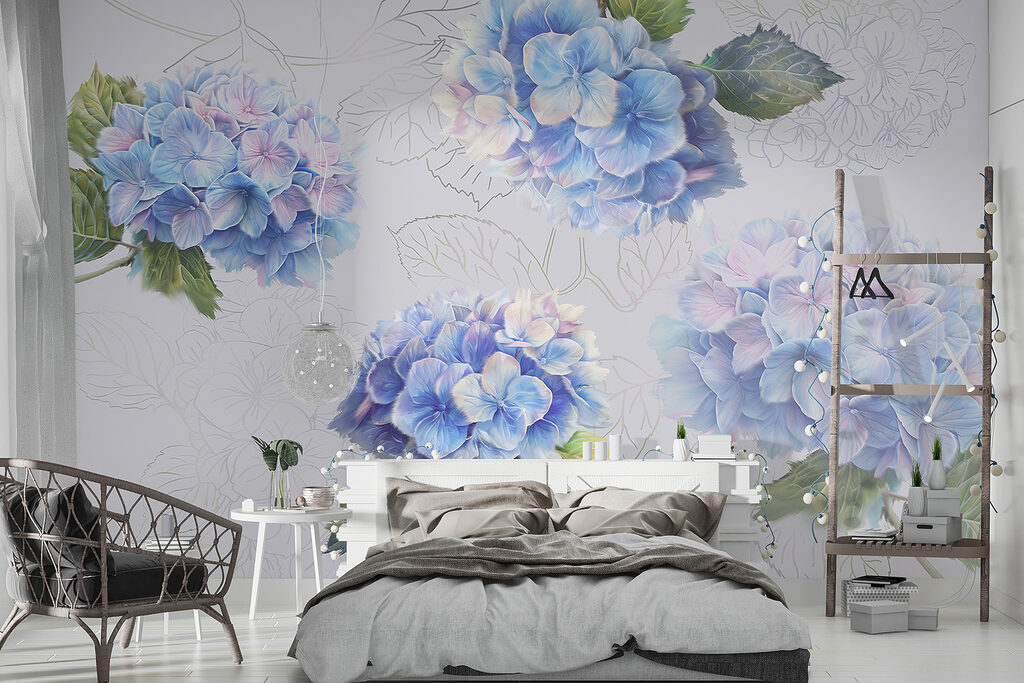 Hortensia's met getekende bladeren — interieur 3