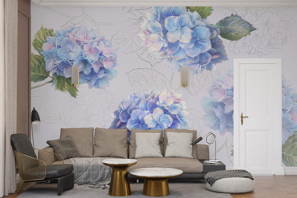 Hortensia's met getekende bladeren — interieur 4