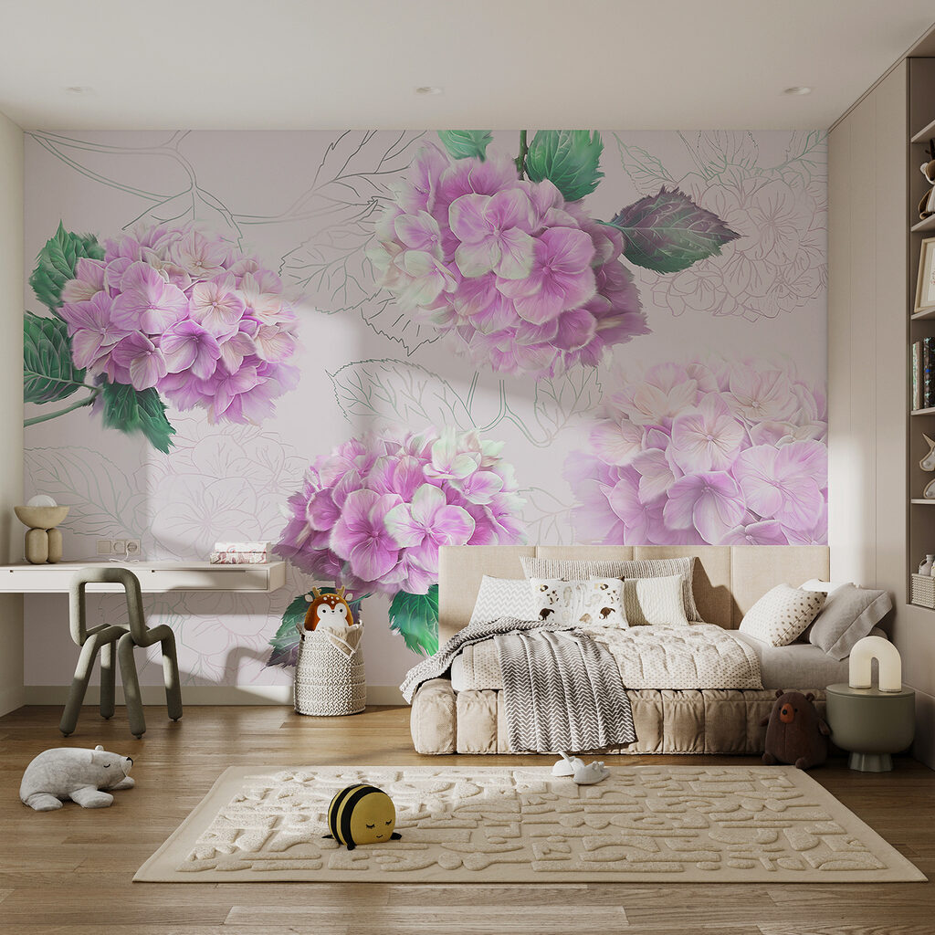 Hortensia's met getekende bladeren — interieur 2