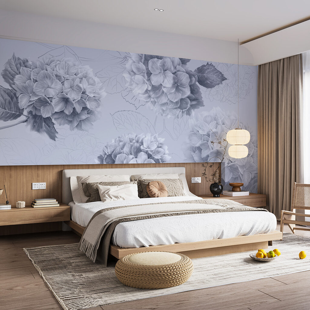 Hortensia's met getekende bladeren — interieur 1