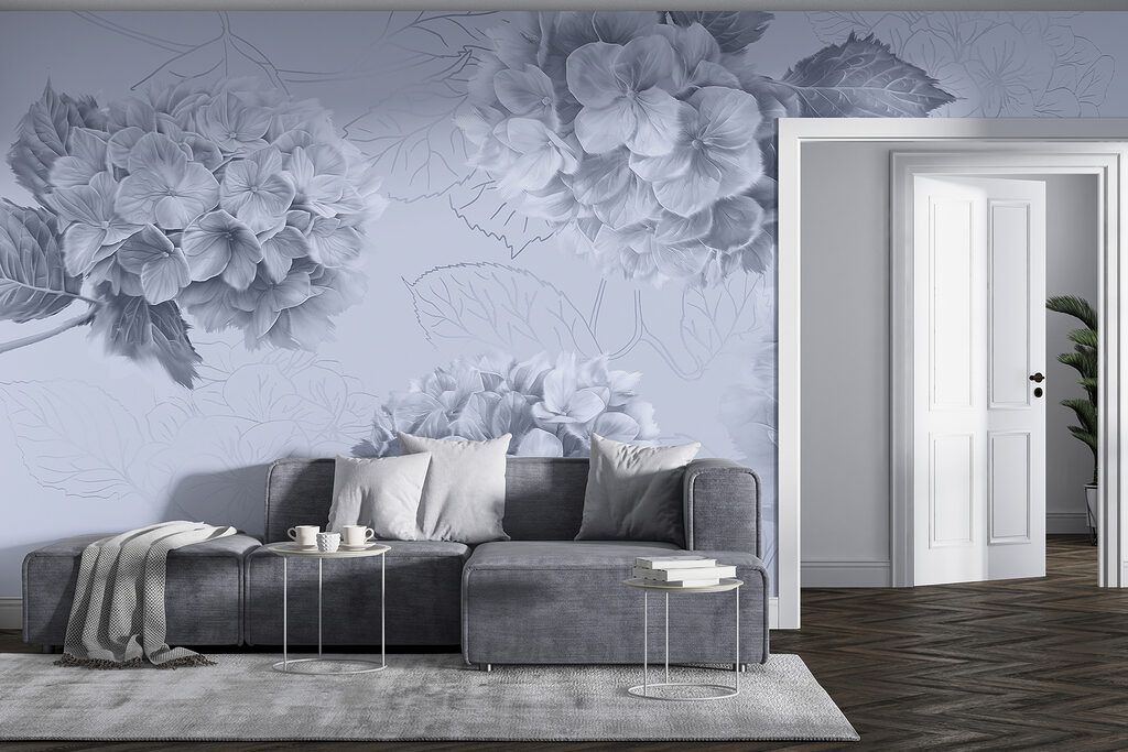Hortensia's met getekende bladeren — interieur 2