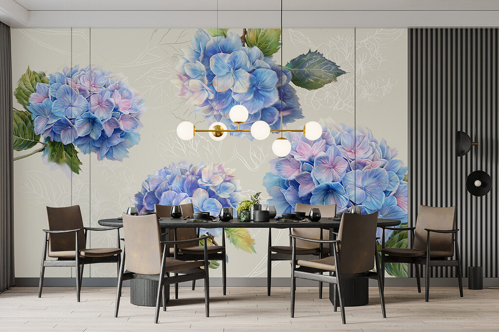 Hortensia's met getekende bladeren — interieur 3