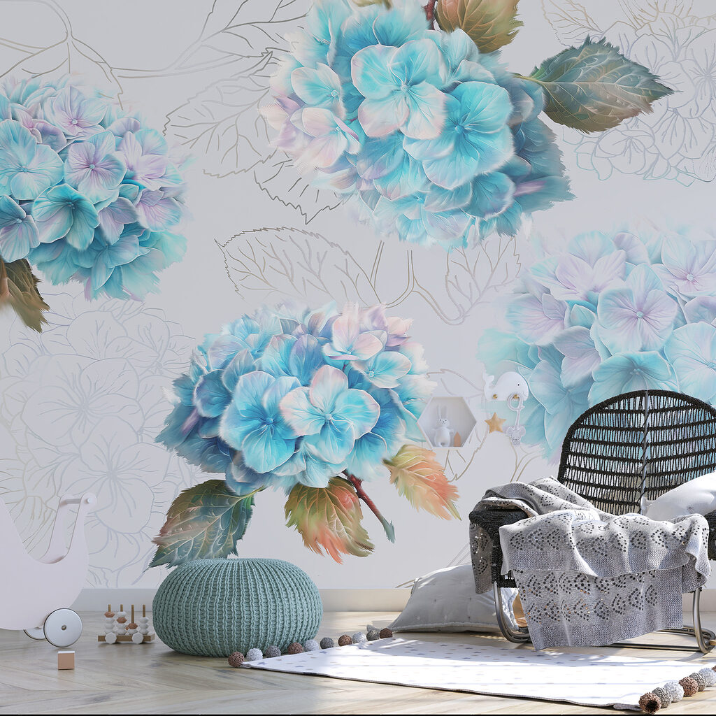 Hortensia's met getekende bladeren — interieur 2