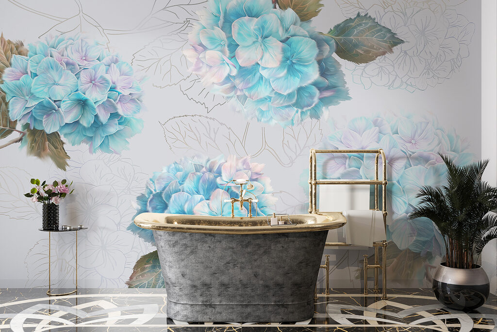 Hortensia's met getekende bladeren — interieur 4