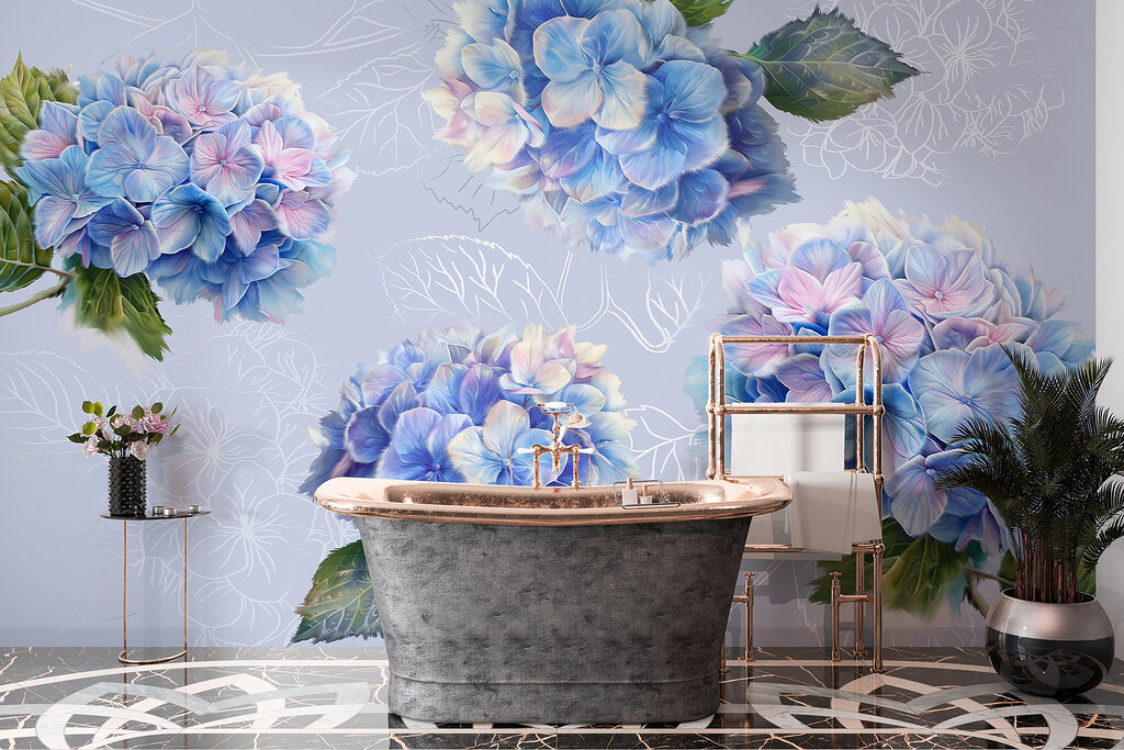 Hortensia's met getekende bladeren — interieur 4