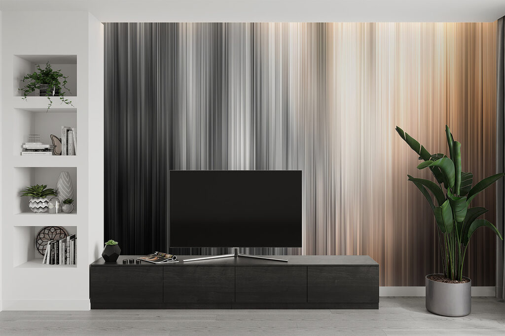 Fijne lichtstrepen boven zwart — interieur 2