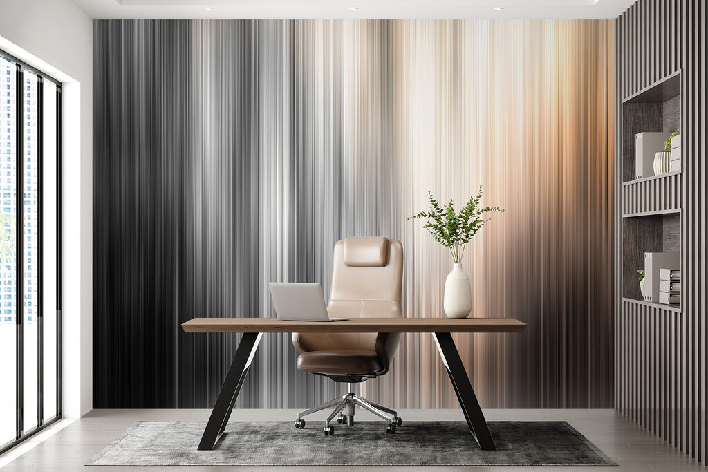 Fijne lichtstrepen boven zwart — interieur 3