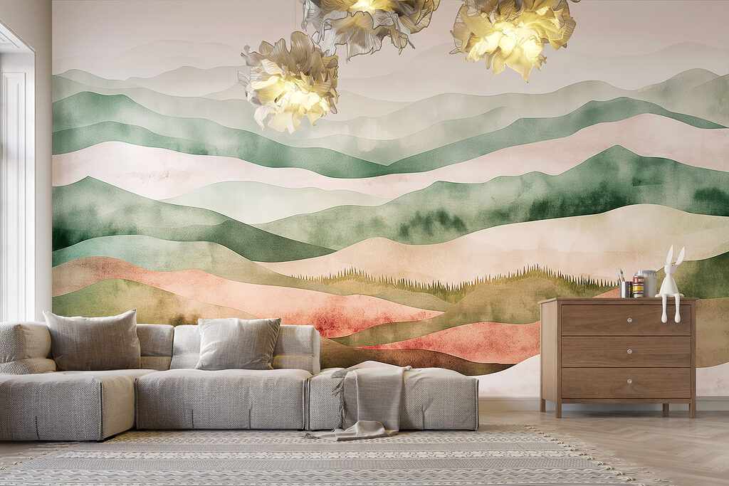 Landschap van heuvels met bomen — interieur 4