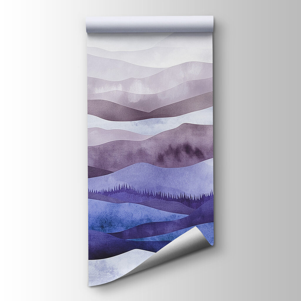 Heuvels in golvende aquarel — productweergave