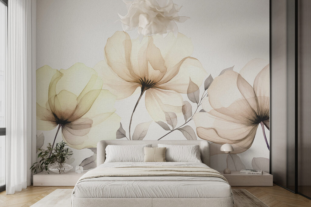 Open bloemen op takken — interieur 1