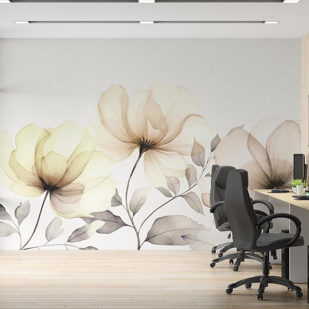 Open bloemen op takken — interieur 2