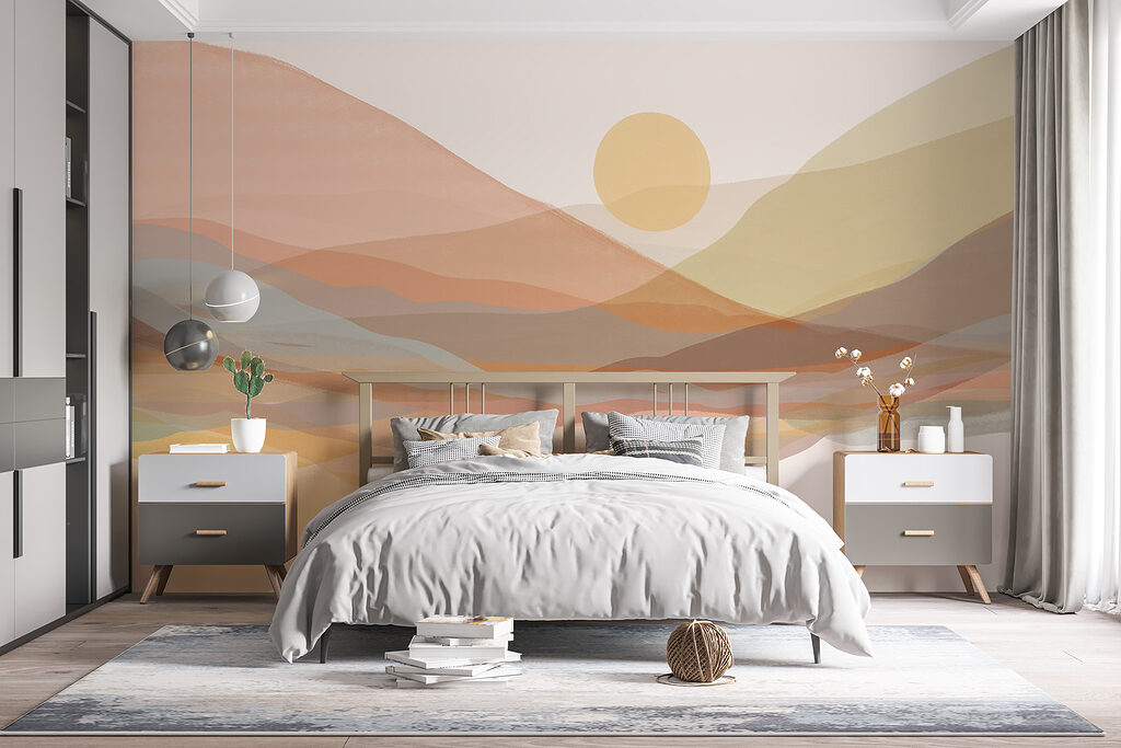Zon boven doorschijnende heuvels — interieur 1
