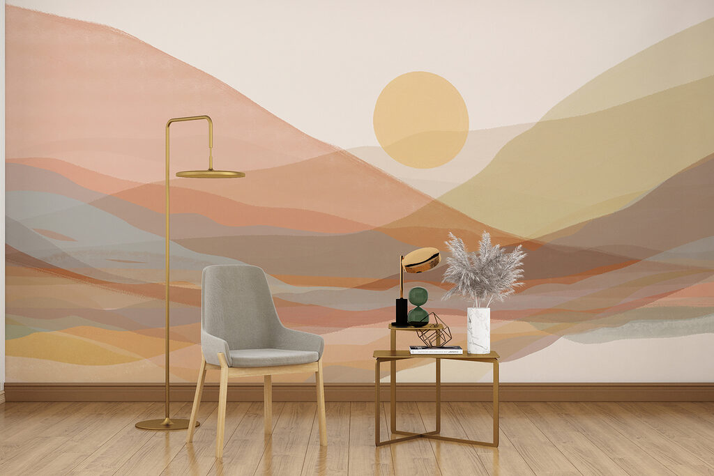 Zon boven doorschijnende heuvels — interieur 3