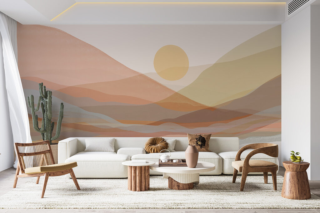 Zon boven doorschijnende heuvels — interieur 4