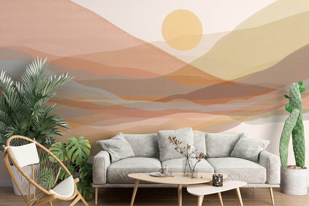 Zon boven doorschijnende heuvels — interieur 5