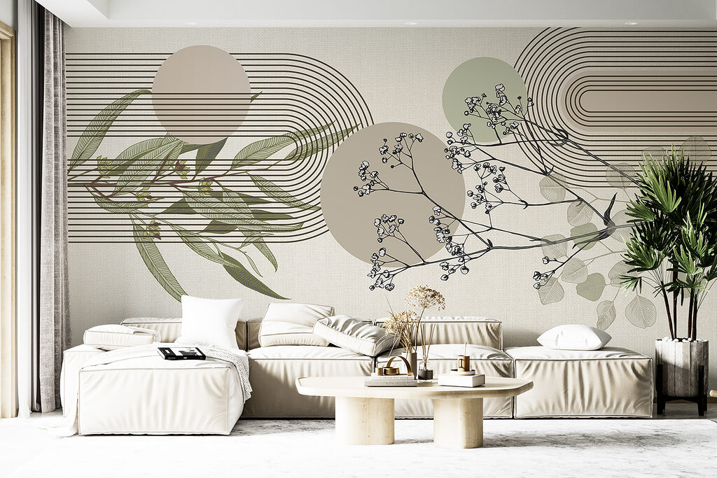 Botanisch ontwerp met abstracte elementen — interieur 4
