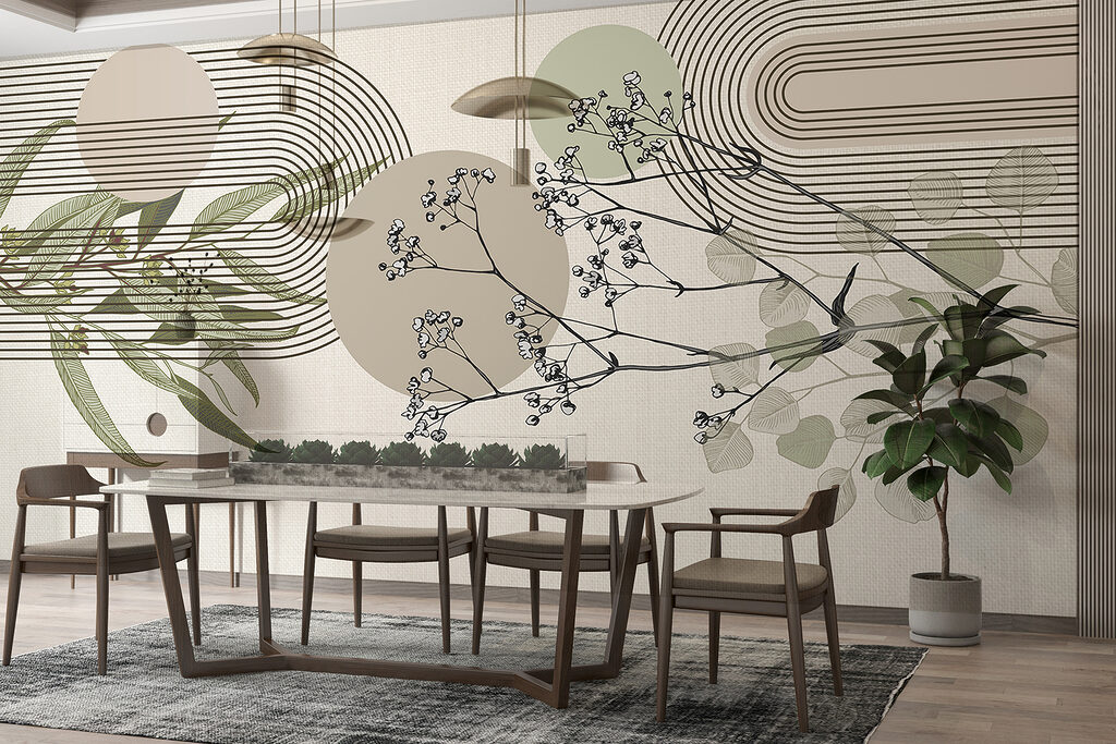 Botanisch ontwerp met abstracte elementen — interieur 5