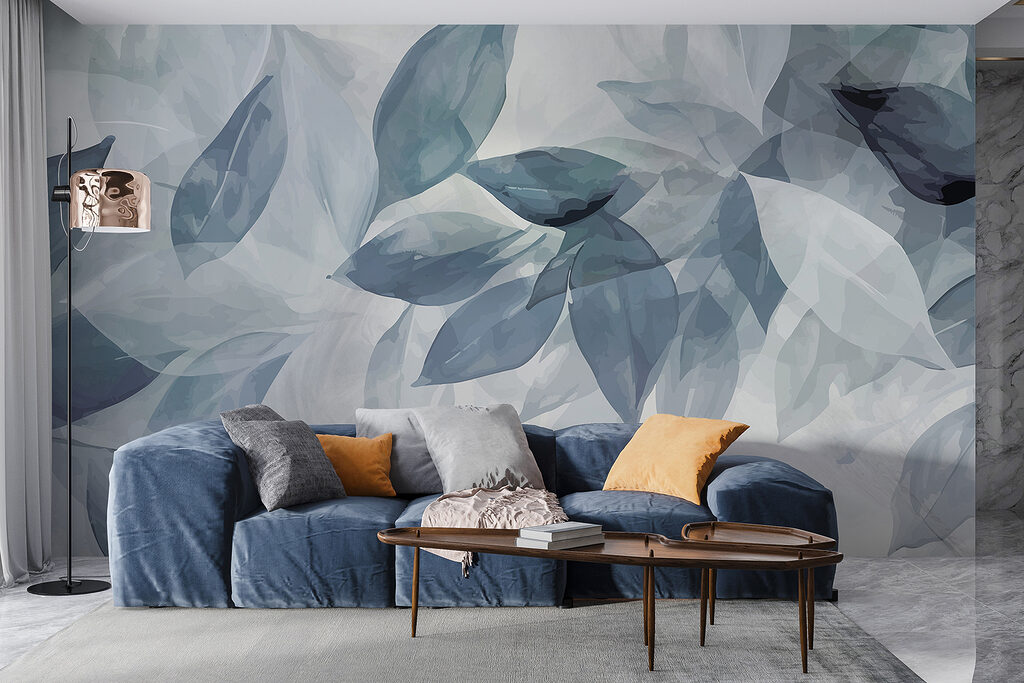 Zachte, rustige bladeren in koele tinten — interieur 5