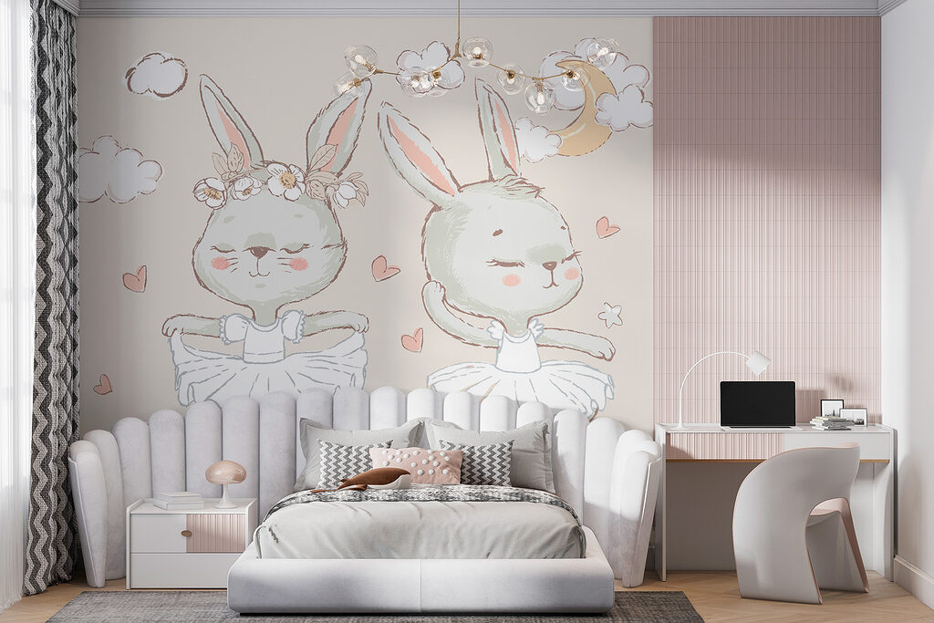 Twee konijntjes als ballerina's — interieur 1
