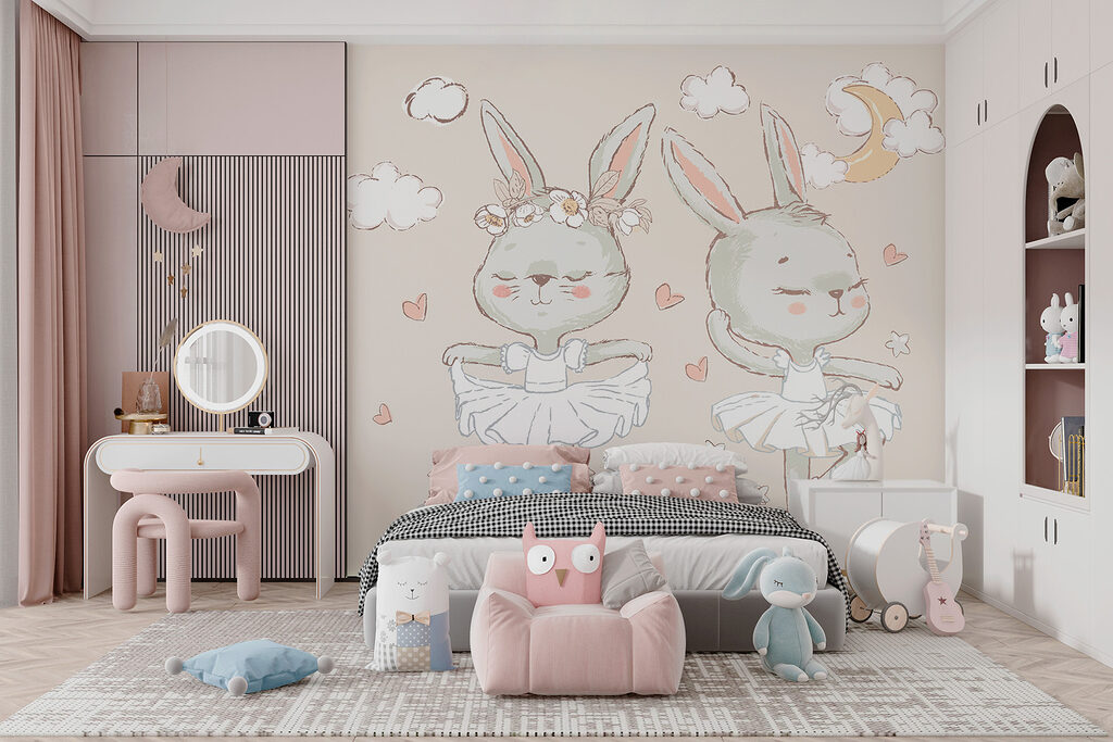 Twee konijntjes als ballerina's — interieur 2