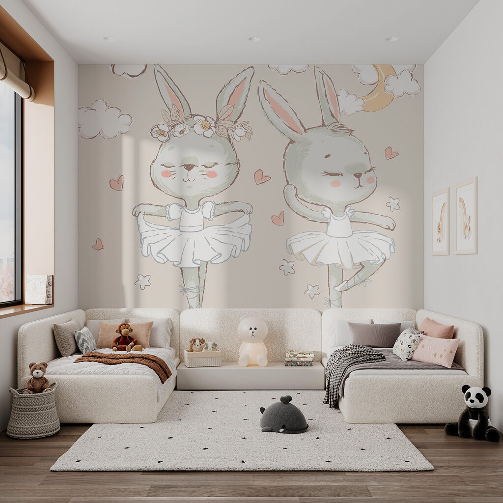 Twee konijntjes als ballerina's — interieur 3