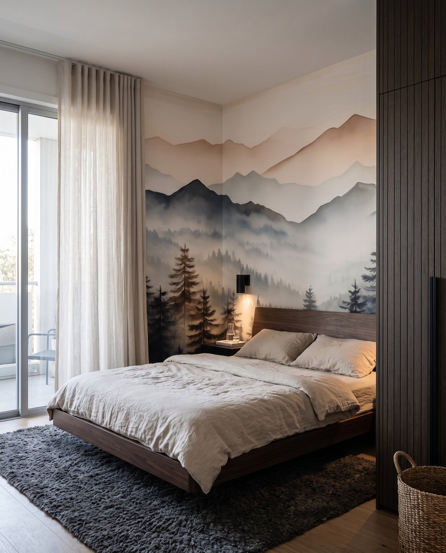 Dennen onder zalmroze toppen — interieur 2
