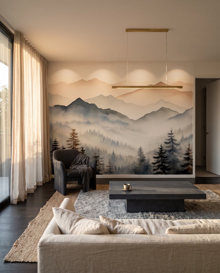 Dennen onder zalmroze toppen — interieur 4