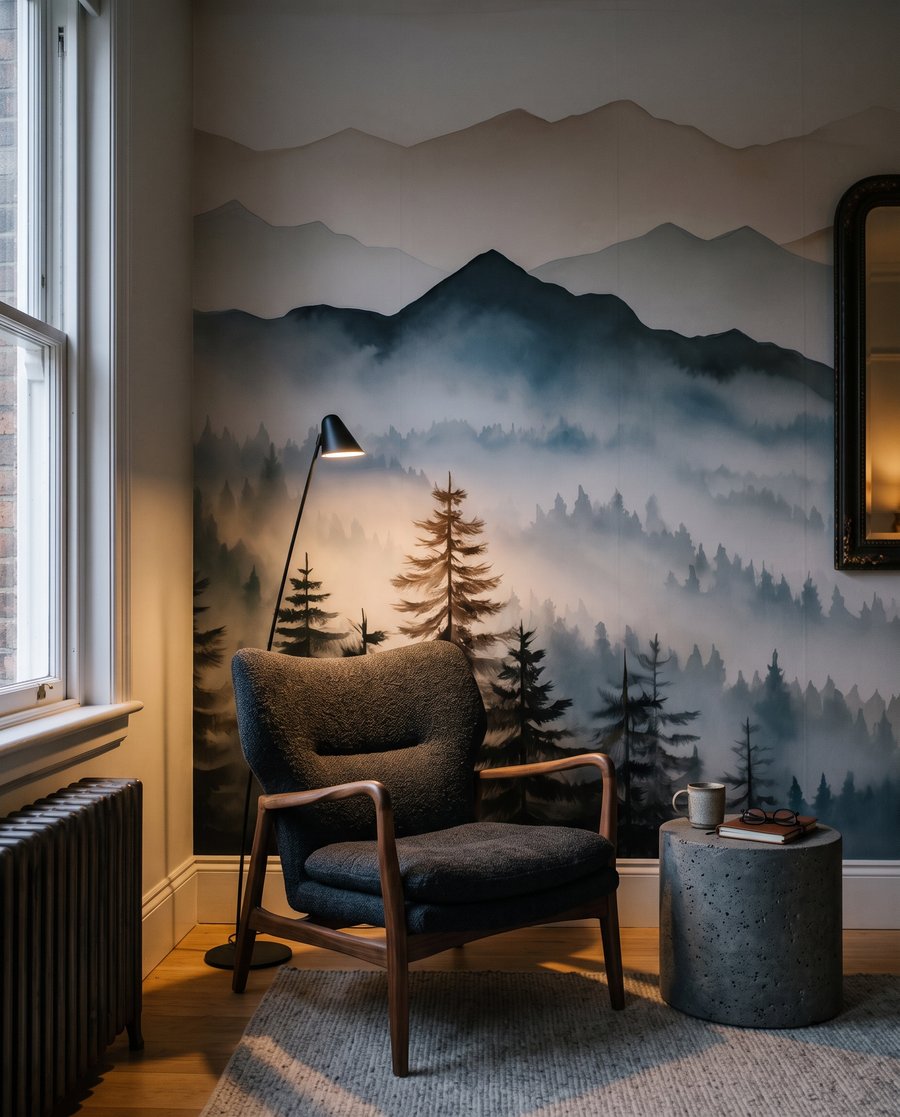 Dennen onder zalmroze toppen — interieur 6