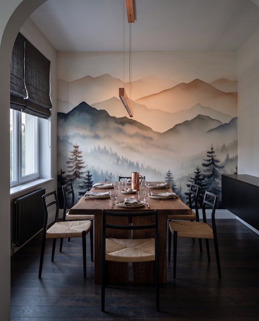 Dennen onder zalmroze toppen — interieur 7