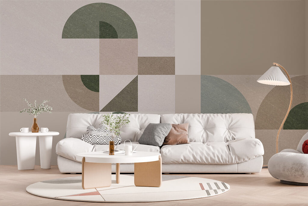 Groene rondingen tussen zandvlakken — interieur 3