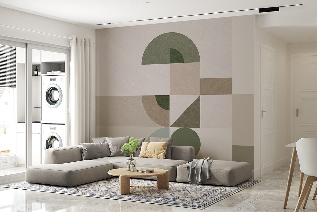 Groene rondingen tussen zandvlakken — interieur 4