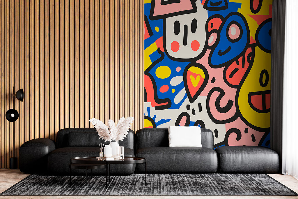 Vrolijke figuren in popkleuren — interieur 1