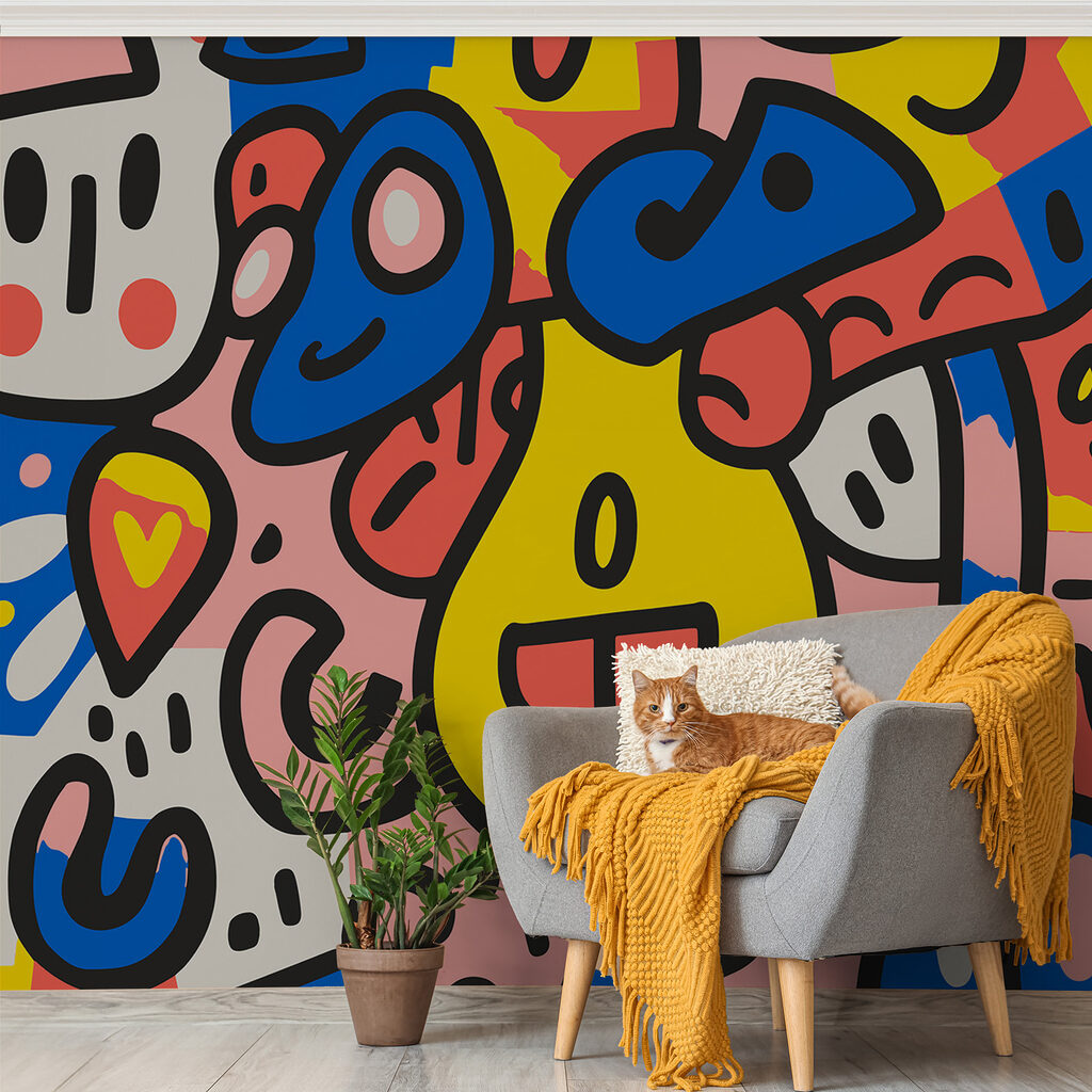 Vrolijke figuren in popkleuren — interieur 2