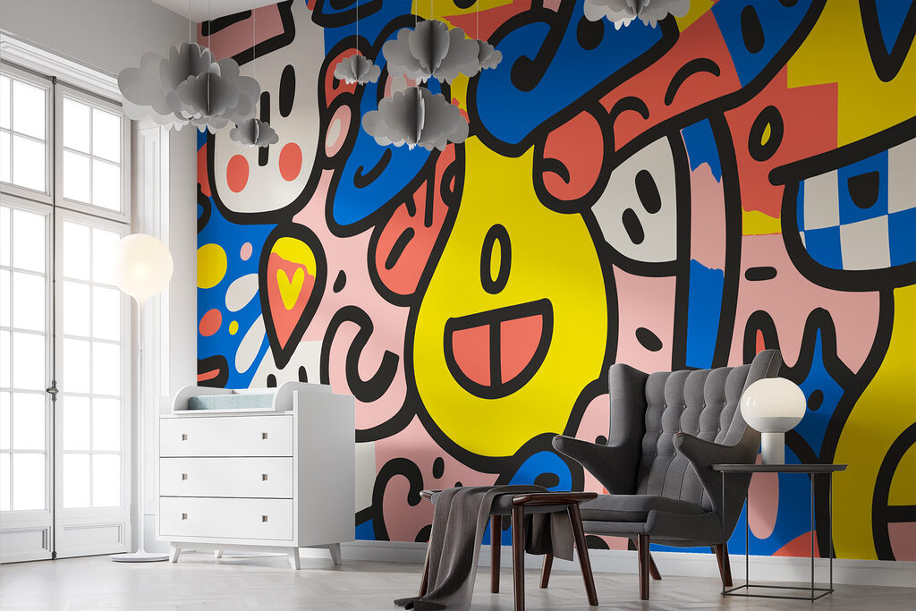 Vrolijke figuren in popkleuren — interieur 3