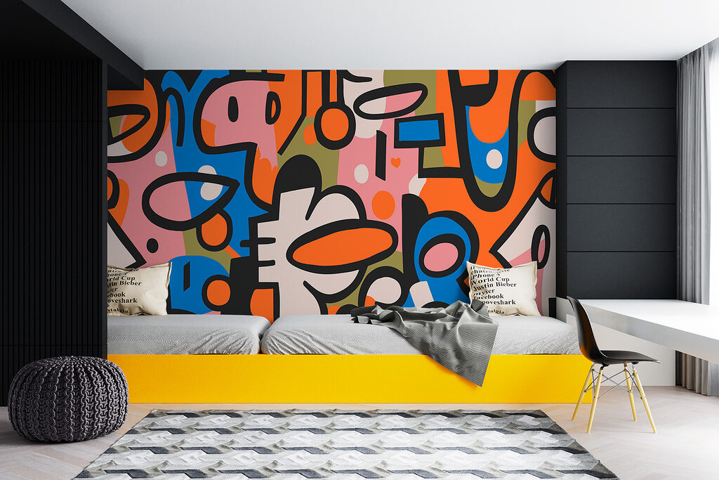 Grappige gezichten in kleur — interieur 1