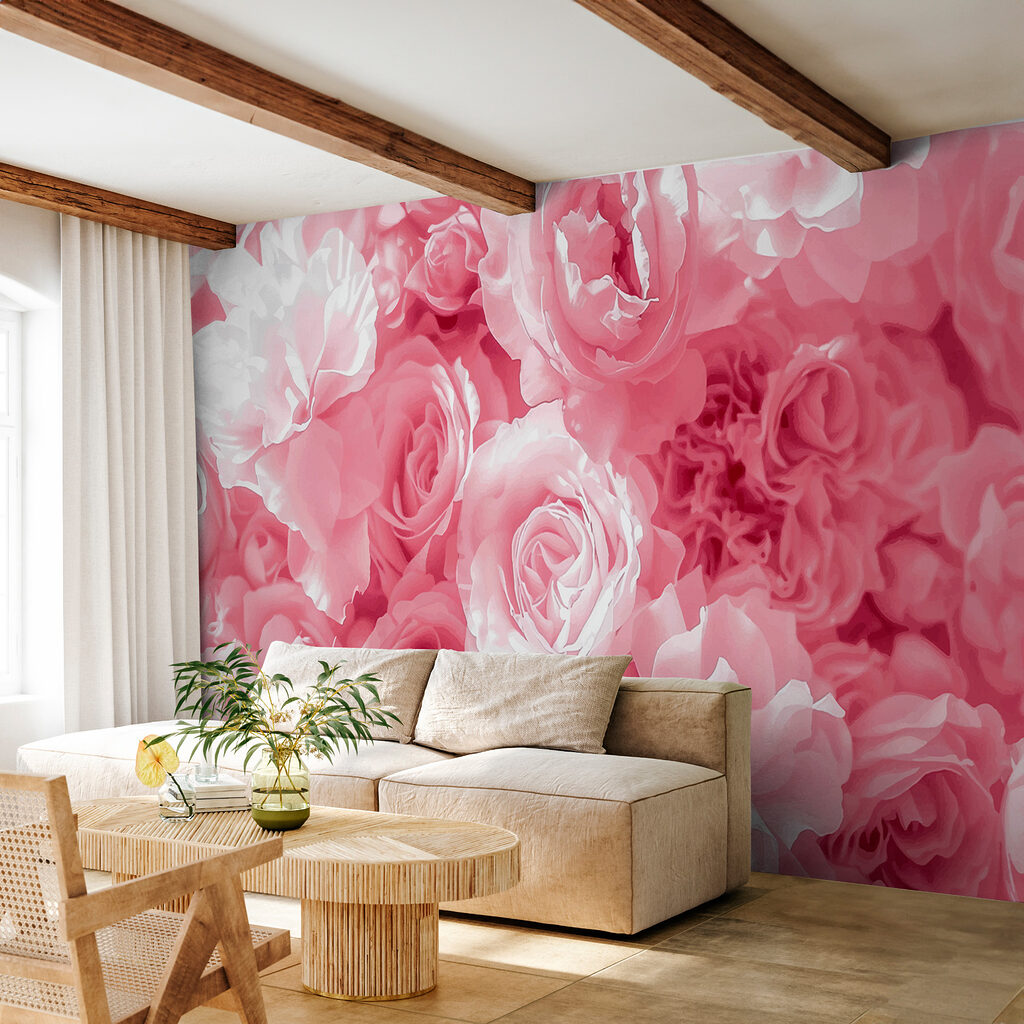 Roze rozen dicht opeen — interieur 2
