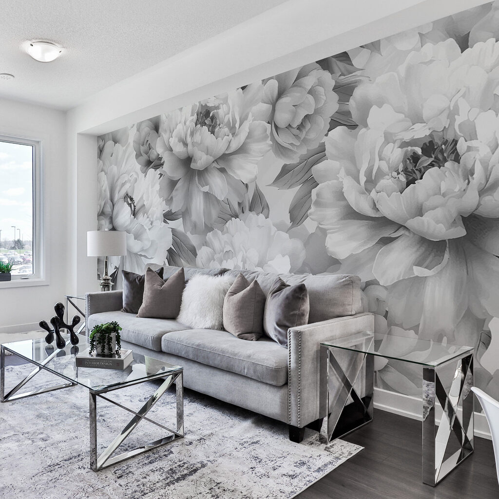 Pioenentuin in witte tinten — interieur 2