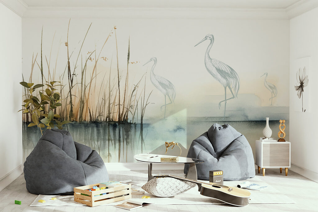 Reigers langs de rietkant — interieur 1