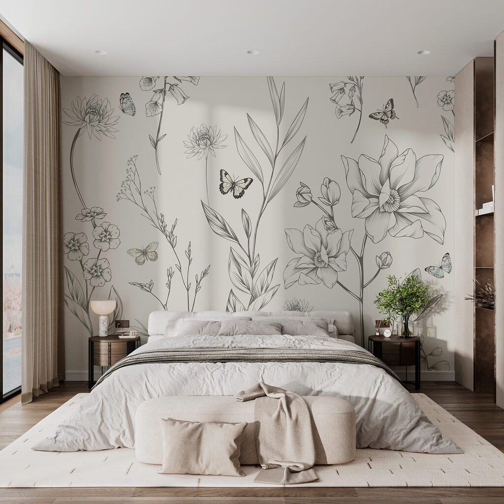 De schoonheid van de natuur in verfijnde lijntekeningen — interieur 1