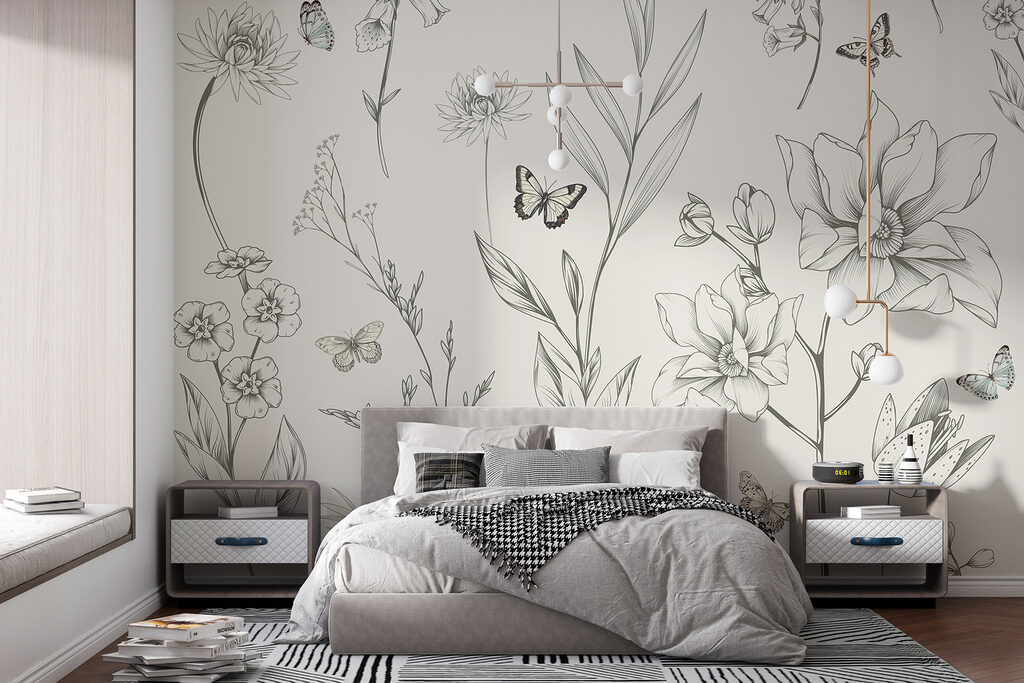 De schoonheid van de natuur in verfijnde lijntekeningen — interieur 3