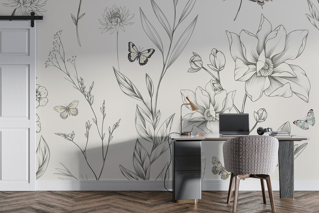 De schoonheid van de natuur in verfijnde lijntekeningen — interieur 4