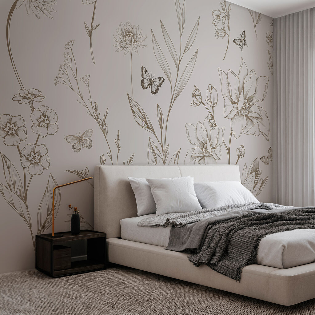 Op de natuur geïnspireerd bloemen- en vlinderontwerp — interieur 3