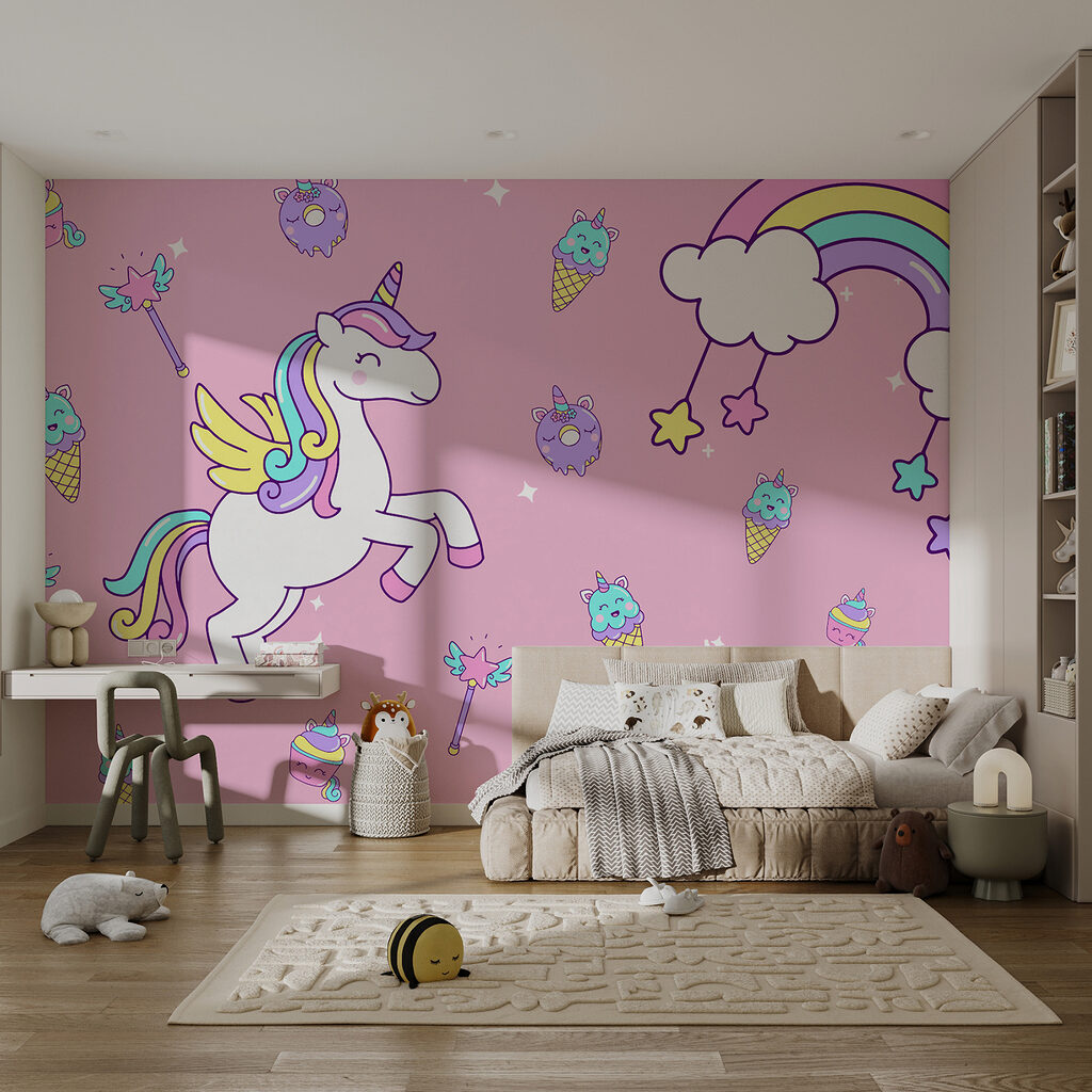 Eenhoorn tussen roze snoepjes — interieur 2