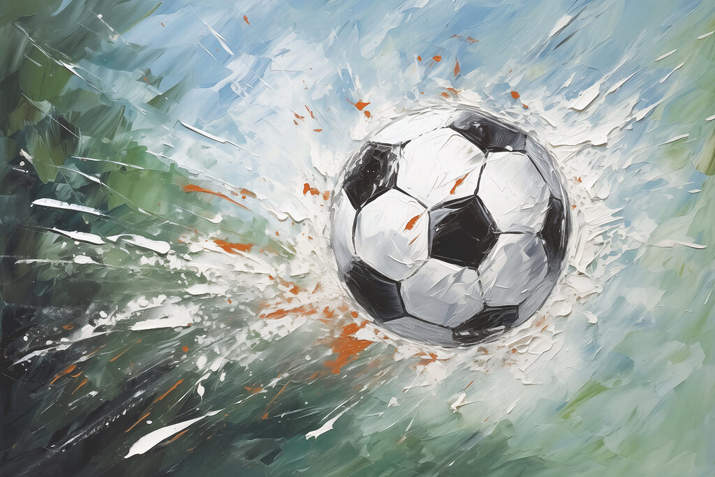 Voetbal in een verfstorm — volledig ontwerp