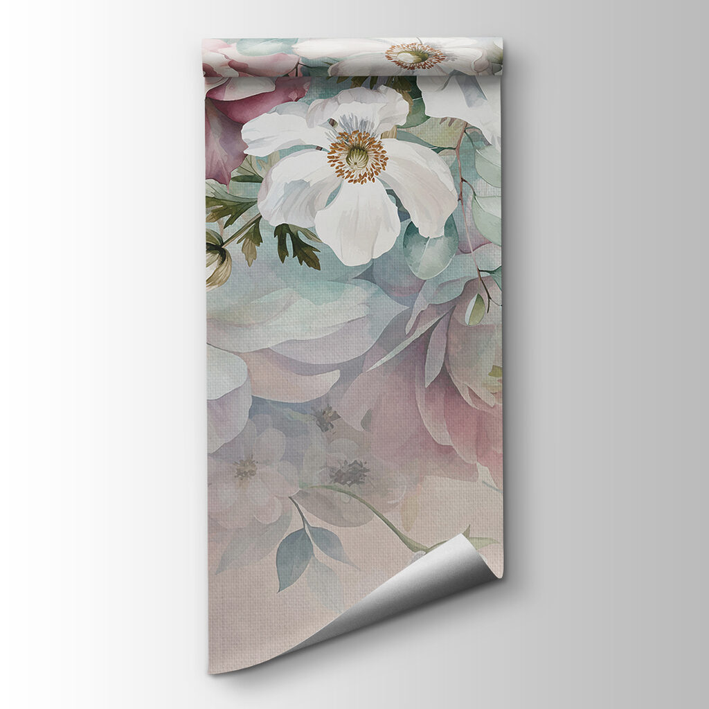Bloemen hangen boven pasteltinten — productweergave