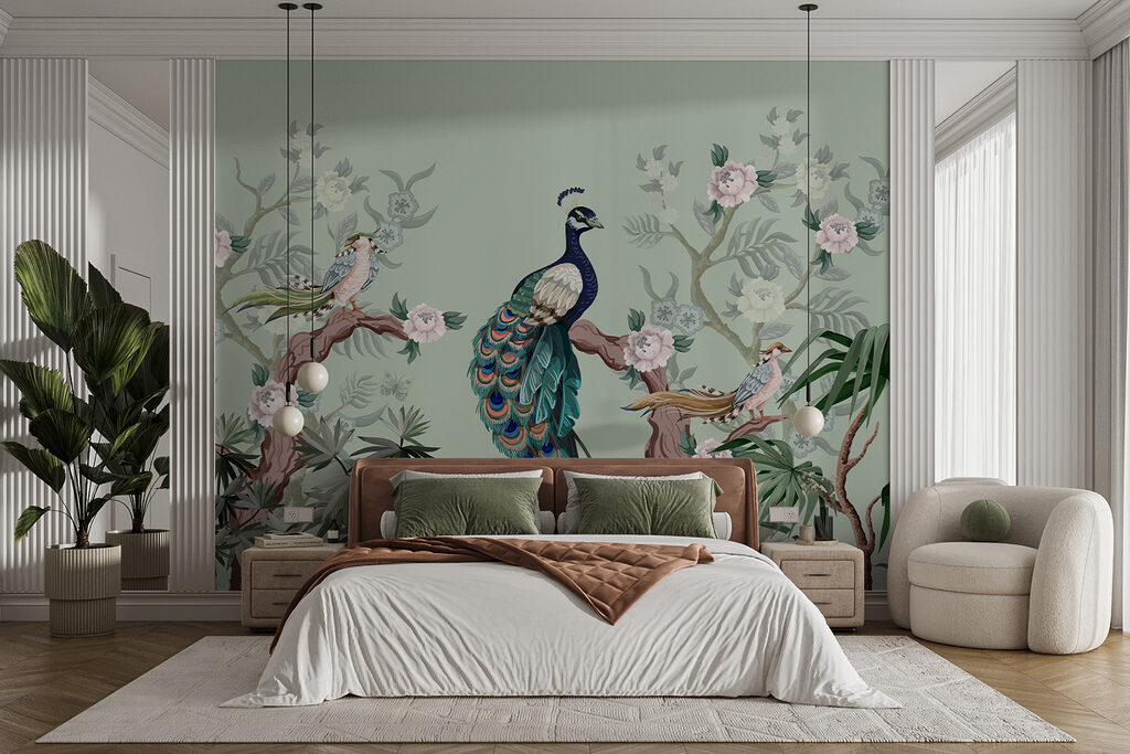 Pauw tussen bloeiende takken — interieur 1